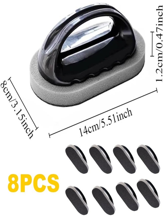 Elfzone Emery Pot Scrubbers - Magic Sponge Brush with Handle,Nano Emery Magic Brush,Scouring Pad,Pot Scrubber,Cleaner Tool,Household Cleaning,Pot Cleaner for Bottom of Pans (8pcs) - Image 4